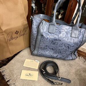 Patricia Nash Blue Embossed Shoulder Bag